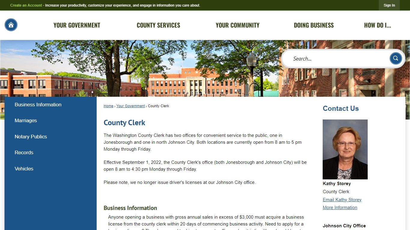 County Clerk | Washington County, TN